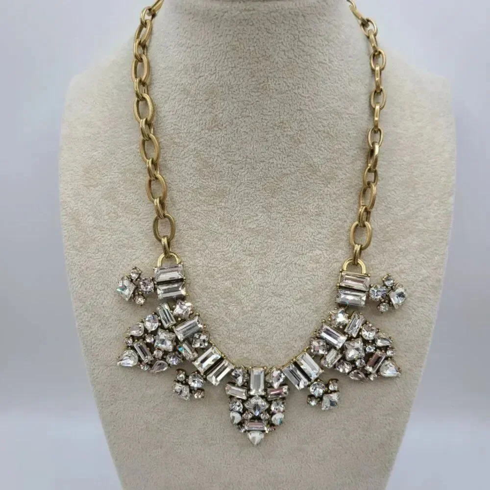 J Crew Clear Crystal Statement Necklace